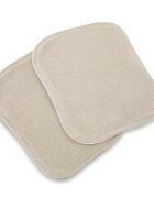 Qmini Set de 2 lavete Mocha Cream si Warm Beige pentru ingrijirea corpului bebelusului din bambus si muselina