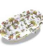 Qmini Set pentru landoucosulet Fox on bikes Natural cu protectie saltea si pernuta din bumbac