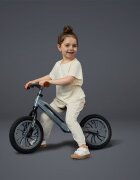 QPlay Bicicleta copii fara pedale Balance bike Racer Gri de la 3 ani pana la 30 kg cadru usor de magneziu reglabil sa comoda acoperita cu piele ecologica roti de cauciuc gonflabil