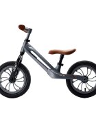 QPlay Bicicleta copii fara pedale Balance bike Racer Gri de la 3 ani pana la 30 kg cadru usor de magneziu reglabil sa comoda acoperita cu piele ecologica roti de cauciuc gonflabil