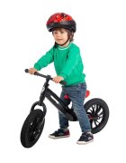 QPlay Bicicleta copii fara pedale Balance bike Racer negrurosu de la 3 ani pana la 30 kg cadru usor de magneziu reglabil sa comoda acoperita cu piele ecologica roti de cauciuc gonflabil