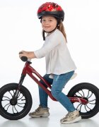 QPlay Bicicleta copii fara pedale Balance bike Racer Rosu de la 3 ani pana la 30 kg cadru usor de magneziu reglabil sa comoda acoperita cu piele ecologica roti de cauciuc gonflabil