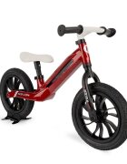 QPlay Bicicleta copii fara pedale Balance bike Racer Rosu de la 3 ani pana la 30 kg cadru usor de magneziu reglabil sa comoda acoperita cu piele ecologica roti de cauciuc gonflabil