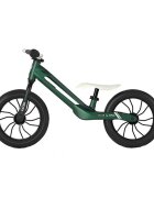 QPlay Bicicleta copii fara pedale Balance bike Racer Verde de la 3 ani pana la 30 kg cadru usor de magneziu reglabil sa comoda acoperita cu piele ecologica roti de cauciuc gonflabil