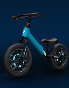 QPlay Bicicleta copii fara pedale Balance bike Spark Albastru 12 inch de la 3 ani pana la 30 kg iluminare LED la roti ghidon ajustabil cu mansoane anti-alunecare sa ajustabila pe inaltime roti de cauciuc