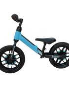 QPlay Bicicleta copii fara pedale Balance bike Spark Albastru 12 inch de la 3 ani pana la 30 kg iluminare LED la roti ghidon ajustabil cu mansoane anti-alunecare sa ajustabila pe inaltime roti de cauciuc