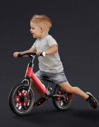 QPlay Bicicleta copii fara pedale Balance bike Spark Rosu 12 inch de la 3 ani pana la 30 kg iluminare LED la roti ghidon ajustabil cu mansoane anti-alunecare sa ajustabila pe inaltime roti de cauciuc