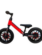 QPlay Bicicleta copii fara pedale Balance bike Spark Rosu 12 inch de la 3 ani pana la 30 kg iluminare LED la roti ghidon ajustabil cu mansoane anti-alunecare sa ajustabila pe inaltime roti de cauciuc