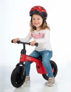 QPlay Bicicleta copii fara pedale Balance bike Tech Rosu 10 inch roti gonflabile de la 3 ani pana la 30 kg scaun si ghidon reglabile pe inaltime