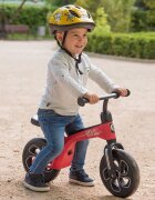 QPlay Bicicleta copii fara pedale Balance bike Tech Rosu 10 inch roti gonflabile de la 3 ani pana la 30 kg scaun si ghidon reglabile pe inaltime