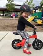 QPlay Bicicleta copii fara pedale Balance bike Tech Rosu 10 inch roti gonflabile de la 3 ani pana la 30 kg scaun si ghidon reglabile pe inaltime