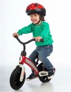 QPlay Bicicleta copii fara pedale Impact Rosu 10 inch de la 2 ani pana la 30 kg roti din spuma EVA limitator de viraj scaun reglabil pe inaltime inaltimea recomandata 50-90 cm greutatea maxima suportata 30 kg
