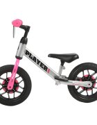 QPlay Bicicleta copii fara pedale pentru copii Roz sa reglabila si cadru otel roti rezistente de spuma cu lumini LED activate de miscare suport de picioare generos varsta 3-6 ani