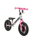QPlay Bicicleta copii fara pedale pentru copii Roz sa reglabila si cadru otel roti rezistente de spuma cu lumini LED activate de miscare suport de picioare generos varsta 3-6 ani