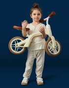 QPlay Bicicleta copii fara pedale Tech Air alb 10 inch scaun si ghidon ajustabile de la 3 ani pana la greutate maxima suportata 30 kg roti cauciuc gonflabil