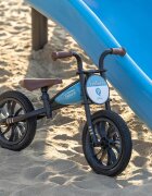 QPlay Bicicleta fara pedale Feduro Albastru Balance bike roti 12 inch gonflabile sa ajustabila din piele ecologica varsta 3-6 ani