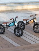 QPlay Bicicleta fara pedale Feduro Albastru Balance bike roti 12 inch gonflabile sa ajustabila din piele ecologica varsta 3-6 ani