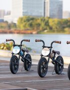 QPlay Bicicleta fara pedale Feduro Albastru Balance bike roti 12 inch gonflabile sa ajustabila din piele ecologica varsta 3-6 ani