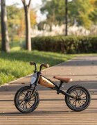 QPlay Bicicleta fara pedale Feduro Bej Balance bike roti 12 inch gonflabile sa ajustabila din piele ecologica varsta 3-6 ani