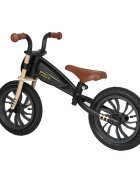 QPlay Bicicleta fara pedale Feduro Negru-Auriu Balance bike roti 12 inch gonflabile sa ajustabila din piele ecologica varsta 3-6 ani