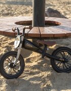 QPlay Bicicleta fara pedale Feduro Negru-Auriu Balance bike roti 12 inch gonflabile sa ajustabila din piele ecologica varsta 3-6 ani