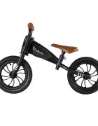 QPlay Bicicleta fara pedale Feduro Negru Balance bike roti 12 inch gonflabile sa ajustabila din piele ecologica varsta 3-6 ani