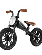QPlay Bicicleta fara pedale Feduro Negru Balance bike roti 12 inch gonflabile sa ajustabila din piele ecologica varsta 3-6 ani