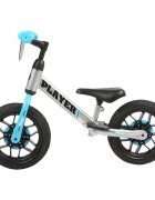 QPlay Bicicleta pentru copii fara pedale Albastru sa reglabila si cadru otel roti rezistente de spuma cu lumini LED activate de miscare suport de picioare generos varsta 3-6 ani