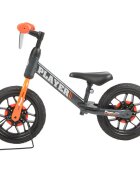 QPlay Bicicleta pentru copii fara pedale Portocaliu sa reglabila si cadru otel roti rezistente de spuma cu lumini LED activate de miscare suport de picioare generos varsta 3-6 ani roti din cauciuc plin