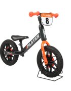 QPlay Bicicleta pentru copii fara pedale Portocaliu sa reglabila si cadru otel roti rezistente de spuma cu lumini LED activate de miscare suport de picioare generos varsta 3-6 ani roti din cauciuc plin
