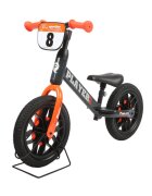 QPlay Bicicleta pentru copii fara pedale Portocaliu sa reglabila si cadru otel roti rezistente de spuma cu lumini LED activate de miscare suport de picioare generos varsta 3-6 ani roti din cauciuc plin
