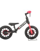 QPlay Bicicleta pentru copii fara pedale Rosu sa reglabila si cadru otel roti rezistente de spuma cu lumini LED activate de miscare suport de picioare generos varsta 3-6 ani roti din cauciuc plin