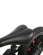 QPlay Bicicleta pentru copii fara pedale Rosu sa reglabila si cadru otel roti rezistente de spuma cu lumini LED activate de miscare suport de picioare generos varsta 3-6 ani roti din cauciuc plin