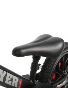 QPlay Bicicleta pentru copii fara pedale Rosu sa reglabila si cadru otel roti rezistente de spuma cu lumini LED activate de miscare suport de picioare generos varsta 3-6 ani roti din cauciuc plin