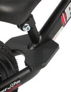 QPlay Bicicleta pentru copii fara pedale Rosu sa reglabila si cadru otel roti rezistente de spuma cu lumini LED activate de miscare suport de picioare generos varsta 3-6 ani roti din cauciuc plin
