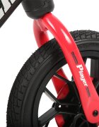 QPlay Bicicleta pentru copii fara pedale Rosu sa reglabila si cadru otel roti rezistente de spuma cu lumini LED activate de miscare suport de picioare generos varsta 3-6 ani roti din cauciuc plin