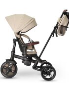 QPlay Tricicleta pentru copii Comfo Max Bej ultrapliabila scaun pivotant roti eva spatar reglabil