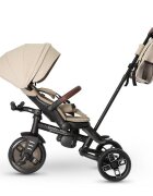 QPlay Tricicleta pentru copii Comfo Max Bej ultrapliabila scaun pivotant roti eva spatar reglabil