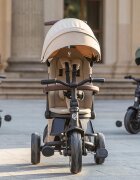QPlay Tricicleta pentru copii Comfo Max Bej ultrapliabila scaun pivotant roti eva spatar reglabil