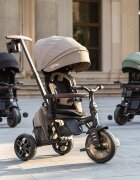 QPlay Tricicleta pentru copii Comfo Max Coffee ultrapliabila scaun pivotant roti eva spatar reglabil