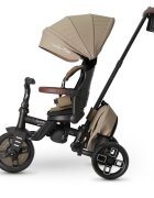 QPlay Tricicleta pentru copii Comfo Max Coffee ultrapliabila scaun pivotant roti eva spatar reglabil