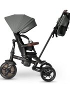 QPlay Tricicleta pentru copii Comfo Max Gri ultrapliabila scaun pivotant roti eva spatar reglabil
