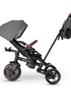 QPlay Tricicleta pentru copii Comfo Max Gri ultrapliabila scaun pivotant roti eva spatar reglabil