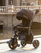QPlay Tricicleta pentru copii Comfo Max Gri ultrapliabila scaun pivotant roti eva spatar reglabil