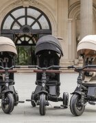 QPlay Tricicleta pentru copii Comfo Max Negru ultrapliabila scaun pivotant roti eva spatar reglabil