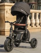 QPlay Tricicleta pentru copii Comfo Max Negru ultrapliabila scaun pivotant roti eva spatar reglabil