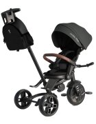 QPlay Tricicleta pentru copii Comfo Max Negru ultrapliabila scaun pivotant roti eva spatar reglabil
