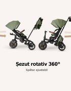 QPlay Tricicleta pentru copii Comfo Max Verde ultrapliabila scaun pivotant roti eva spatar reglabil