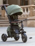 QPlay Tricicleta pentru copii Comfo Max Verde ultrapliabila scaun pivotant roti eva spatar reglabil