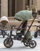 QPlay Tricicleta pentru copii Comfo Max Verde ultrapliabila scaun pivotant roti eva spatar reglabil